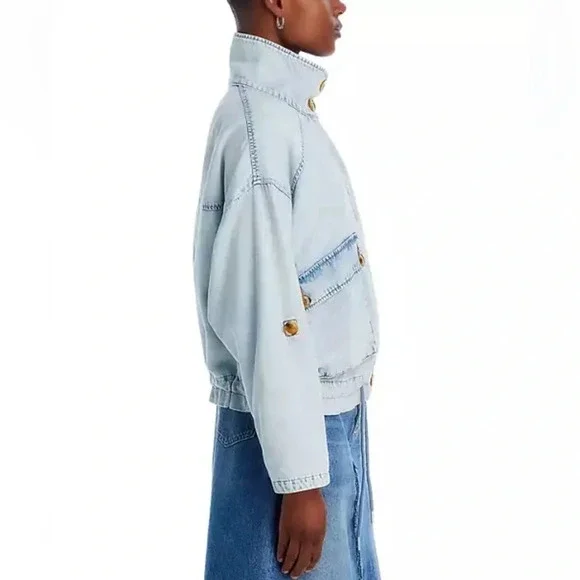 BlankNYC Stand Collar Lightweight Denim Jacket Sold at Revolve - Picture 5 of 7